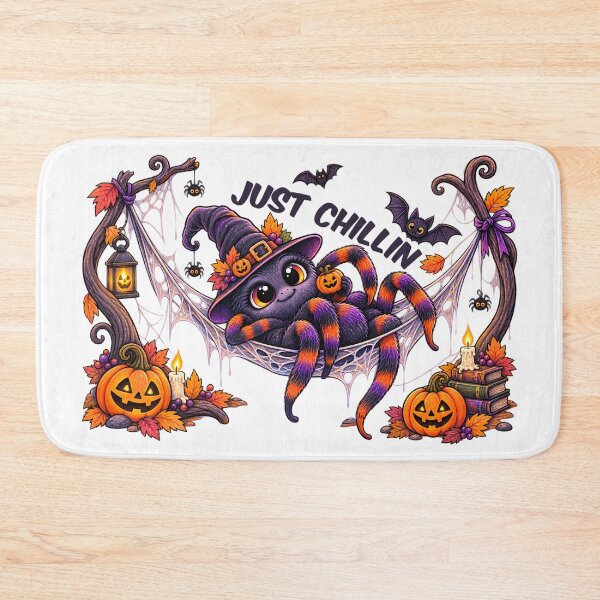 Item preview, Just Chillin’ – Cute Spider Relaxing in Web Hammock Halloween Design designed and sold by Buli89.