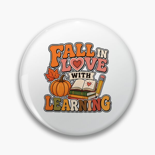 Item preview, Fall in Love with Learning Pumpkin Autumn Retro Teacher designed and sold by WeirdlyMild.
