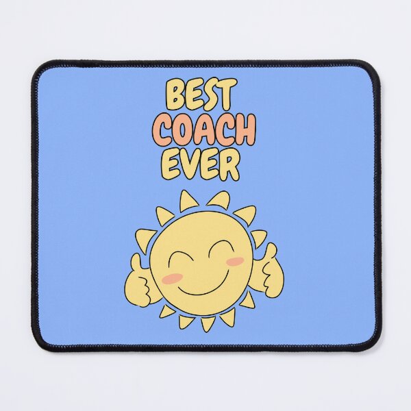 Item preview, BEST COACH EVER Cute Sun Pastel Blue designed and sold by HugSomeNettles.