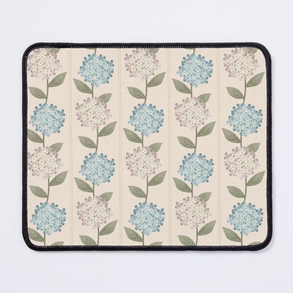 Item preview, Blue and Beige Hydrangeas Floral Stripe and Thin Stripes Neutral Beige designed and sold by JasmineGDesigns.