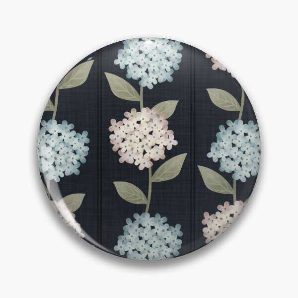 Item preview, Blue and Beige Hydrangeas Floral Stripe and Thin Stripes Deep Indigo Blue designed and sold by JasmineGDesigns.