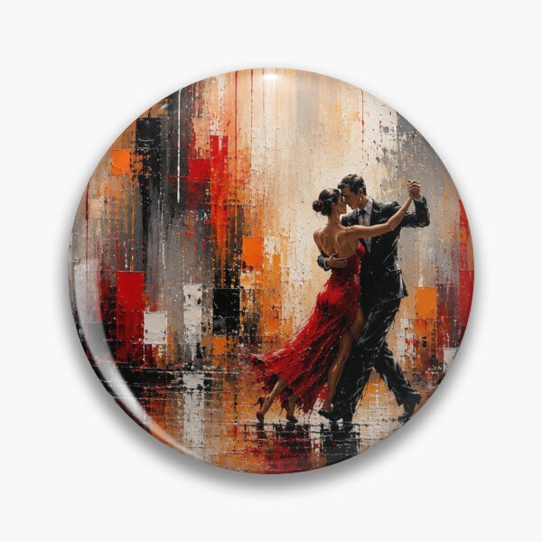 Item preview, Midnight Tango in Red – Modern Tango Dancers Painting designed and sold by Joey Santiago.