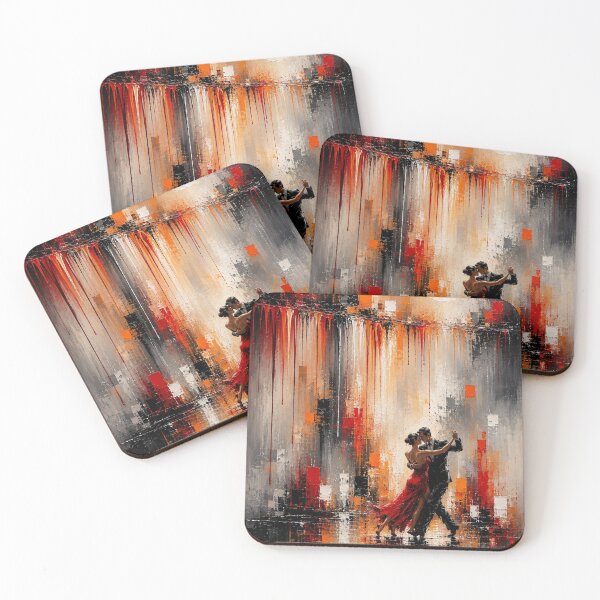 Item preview, Midnight Tango in Red – Modern Tango Dancers Painting designed and sold by Joey Santiago.