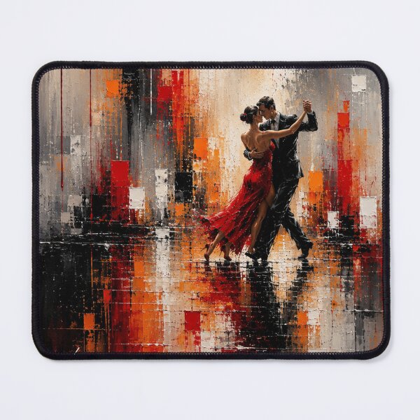 Item preview, Midnight Tango in Red – Modern Tango Dancers Painting designed and sold by Joey Santiago.