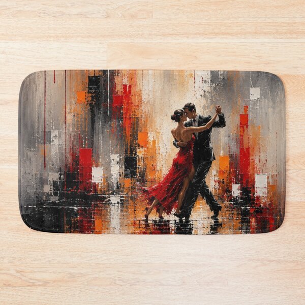 Item preview, Midnight Tango in Red – Modern Tango Dancers Painting designed and sold by Joey Santiago.