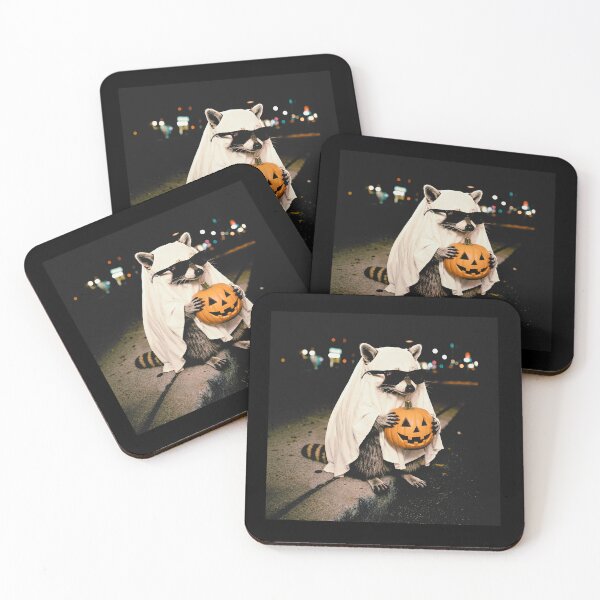 Item preview, Raccoon Trick or Treat designed and sold by Caring Hearts.