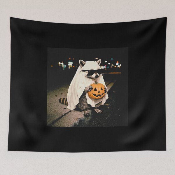 Item preview, Raccoon Trick or Treat designed and sold by Caring Hearts.