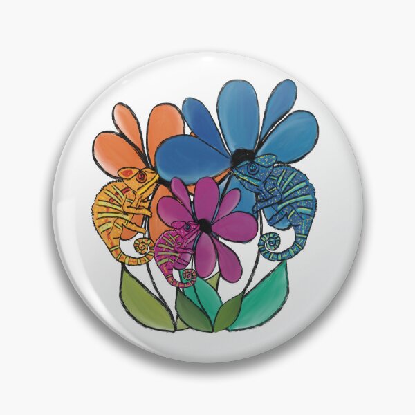 Item preview, Trippy Chameleon Flowers: Vibrant Pop Art Nature designed and sold by La Galleria della Mente.