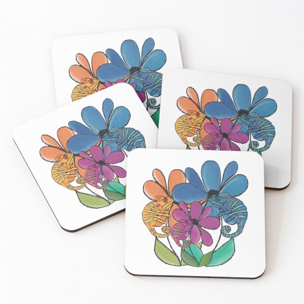 Item preview, Trippy Chameleon Flowers: Vibrant Pop Art Nature designed and sold by La Galleria della Mente.