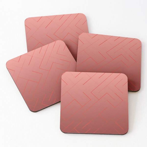 Item preview, Diagonal Labyrinth Drift – Modern Geometric Maze Ombre Pattern - Red designed and sold by Frohyou.