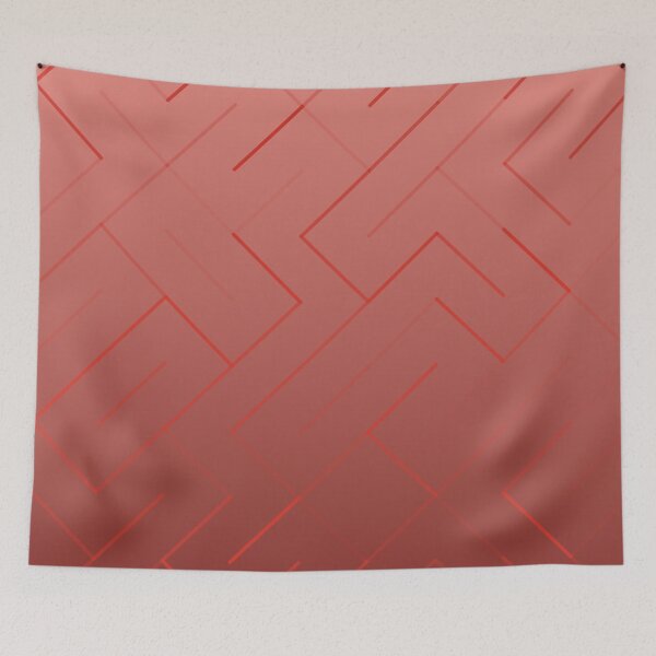 Item preview, Diagonal Labyrinth Drift – Modern Geometric Maze Ombre Pattern - Red designed and sold by Frohyou.