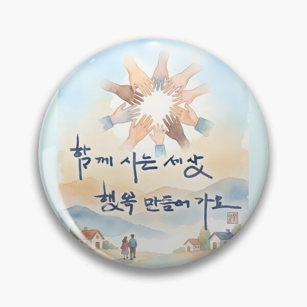 Item preview, Watercolor Illustration of Unity and Harmony with Korean Calligraphy designed and sold by K-Brush.