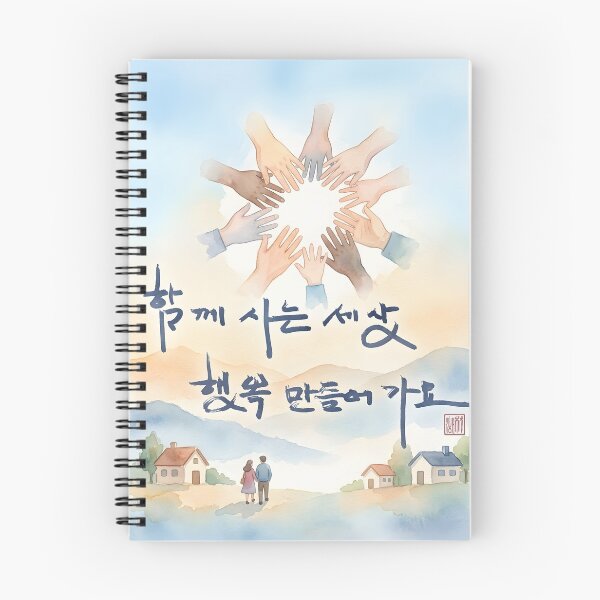 Item preview, Watercolor Illustration of Unity and Harmony with Korean Calligraphy designed and sold by K-Brush.