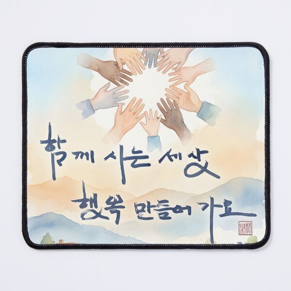 Item preview, Watercolor Illustration of Unity and Harmony with Korean Calligraphy designed and sold by K-Brush.