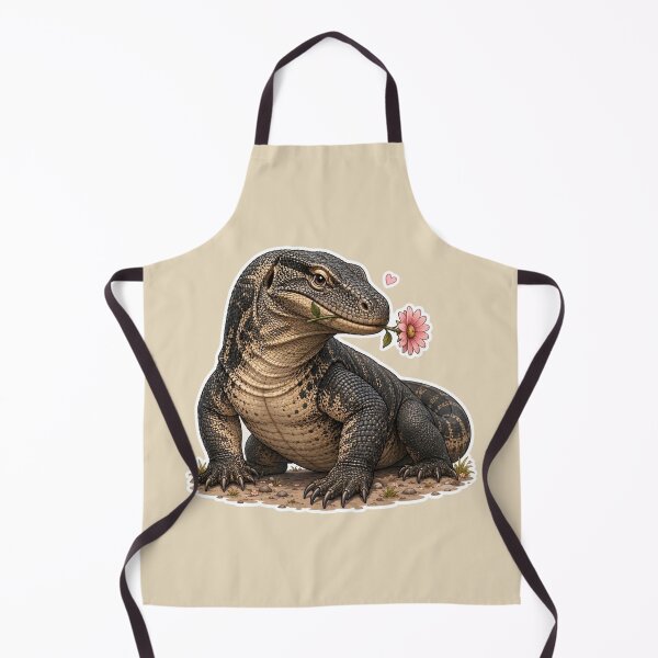 Item preview, Gentle Monitor Lizard with Pink Flower – Cute Reptile Nature Art designed and sold by Safe Haven Pets.