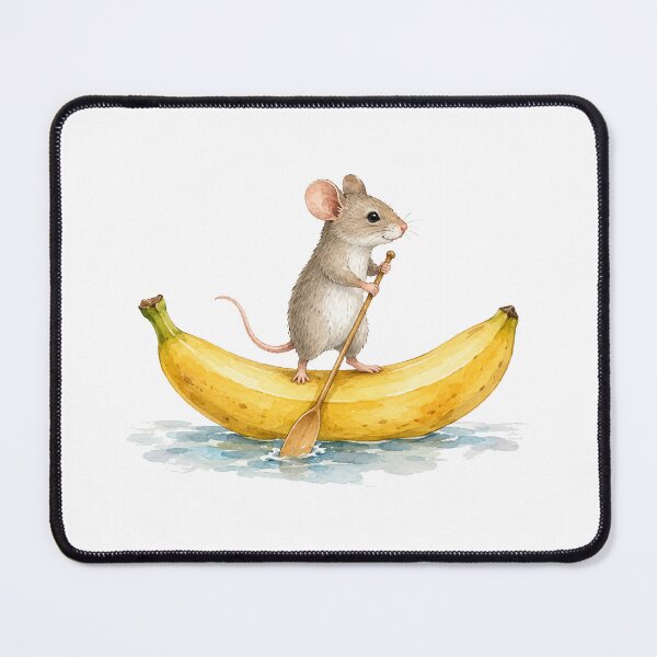 Item preview, Mouse while stand-up paddling on a banana designed and sold by Kisho.