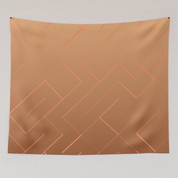 Item preview, Diagonal Labyrinth Drift – Modern Geometric Maze Ombre Pattern - Orange designed and sold by Frohyou.