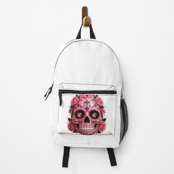 Item preview, Pink Skull with Roses and Black Ornamental Flourishes designed and sold by DoveArtDesigns.