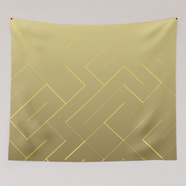 Item preview, Diagonal Labyrinth Drift – Modern Geometric Maze Ombre Pattern - Yellow designed and sold by Frohyou.