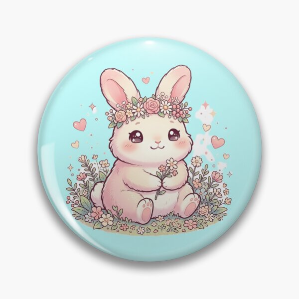 Item preview, Kawaii Bunny Flower Crown Cute Pastel Animal designed and sold by Tinydoodlenest .