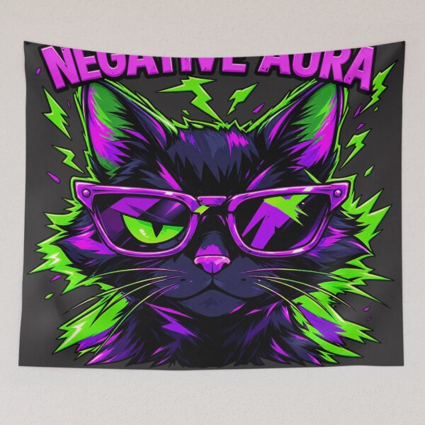 Item preview, Negative Aura – Certified Bad Vibes Cat designed and sold by Artiviose.