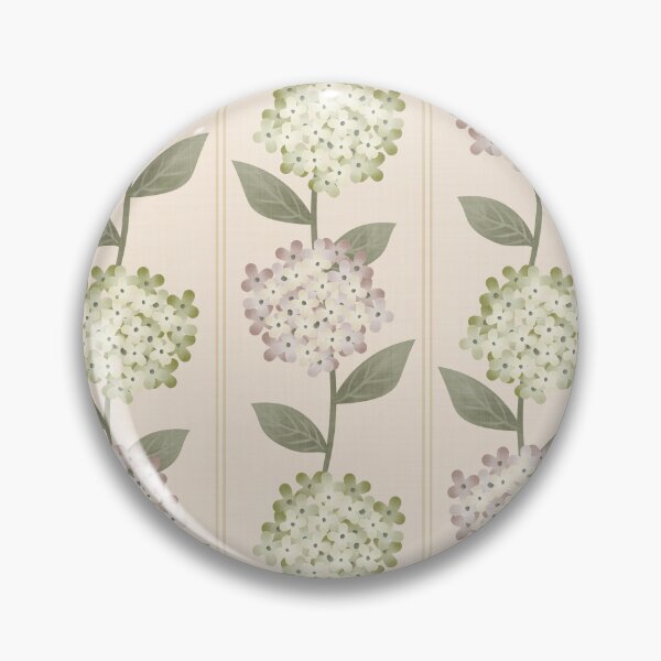 Item preview, Green and Beige Hydrangeas Floral Stripe and Thin Stripes Beige Neutral designed and sold by JasmineGDesigns.