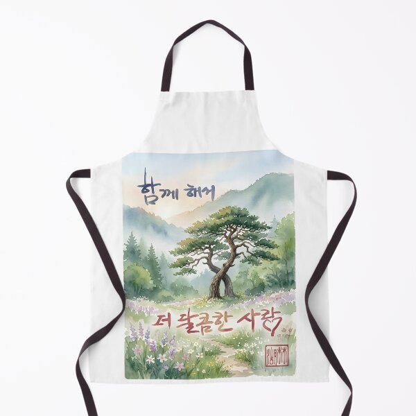 Item preview, Korean Calligraphy Watercolor Illustration of Intertwined Trees and Wildflowers designed and sold by K-Brush.