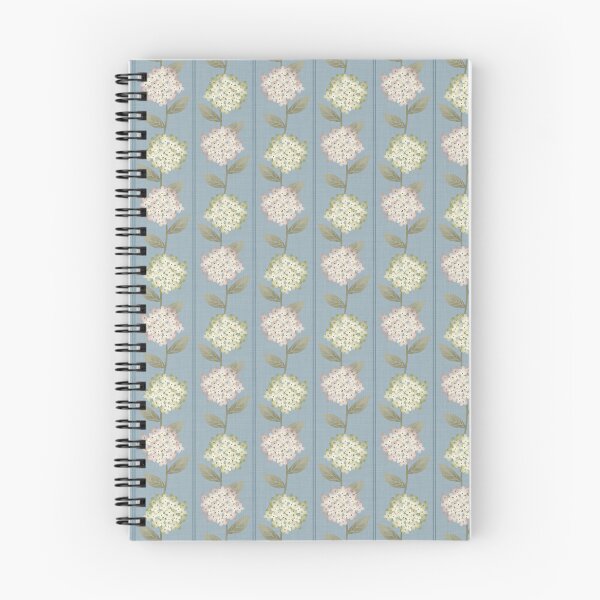 Item preview, Green and Beige Hydrangeas Floral Stripe and Thin Stripes Dusty Blue designed and sold by JasmineGDesigns.
