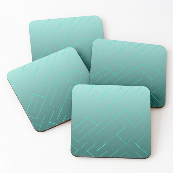 Item preview, Diagonal Labyrinth Drift – Modern Geometric Maze Ombre Pattern - Teal designed and sold by Frohyou.