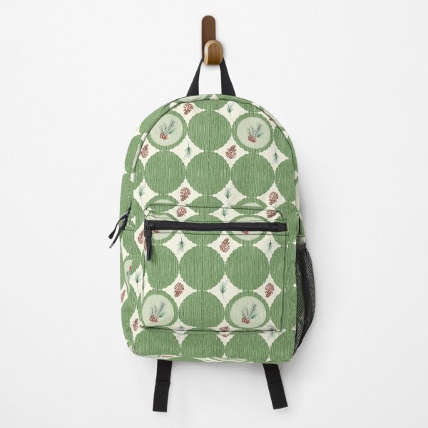 Item preview, Retro Christmas Pine Cones and Boughs-Green Woodland Pattern designed and sold by horizonandpine.
