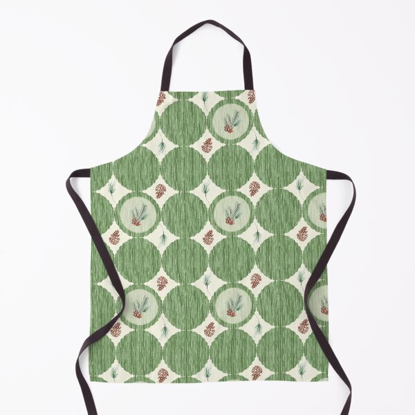Item preview, Retro Christmas Pine Cones and Boughs-Green Woodland Pattern designed and sold by horizonandpine.