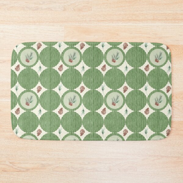 Item preview, Retro Christmas Pine Cones and Boughs-Green Woodland Pattern designed and sold by horizonandpine.