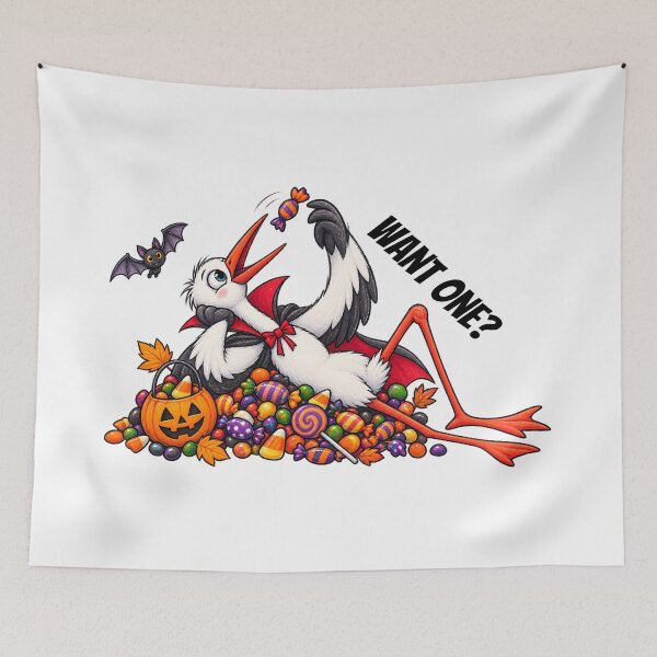 Item preview, Want One? – Cute Halloween Stork with Candy Witch Hat designed and sold by Buli89.
