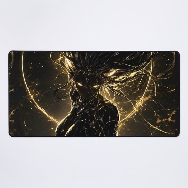 Item preview, Golden Void Empress – Dark Fantasy Cosmic Goddess Black Gold Anime Art designed and sold by Dyan4.