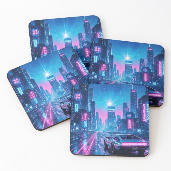 Item preview, Synthwave Sports Car on Neon City Highway designed and sold by Lineer22.