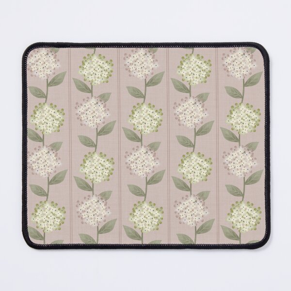 Item preview, Green and Beige Hydrangeas Floral Stripe and Thin Stripes Mauve Pink designed and sold by JasmineGDesigns.