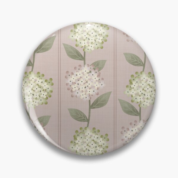 Item preview, Green and Beige Hydrangeas Floral Stripe and Thin Stripes Mauve Pink designed and sold by JasmineGDesigns.