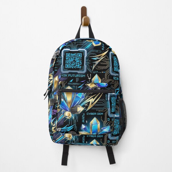 Item preview, Gemstone Clusters & Scannable Qr Codes Y2K Cyber Pattern designed and sold by StickVerse by Owais.