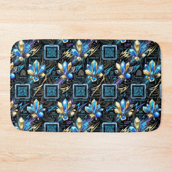 Item preview, Gemstone Clusters & Scannable Qr Codes Y2K Cyber Pattern designed and sold by StickVerse by Owais.