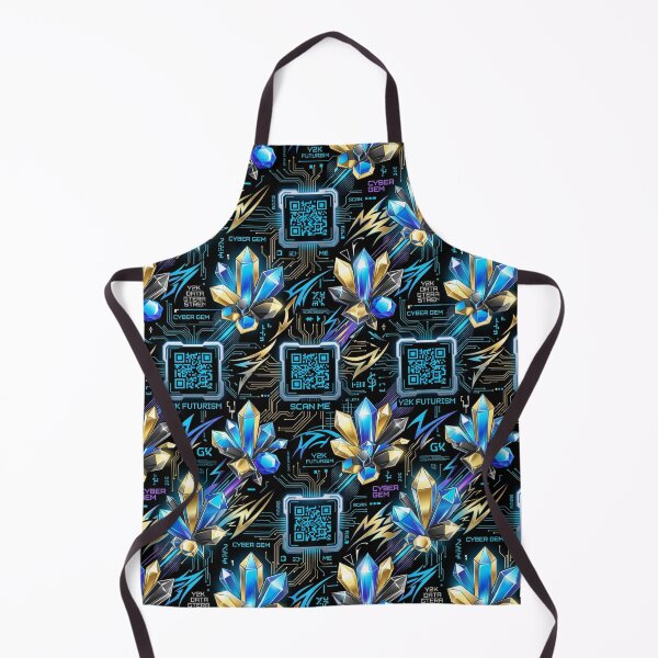 Item preview, Gemstone Clusters & Scannable Qr Codes Y2K Cyber Pattern designed and sold by StickVerse by Owais.