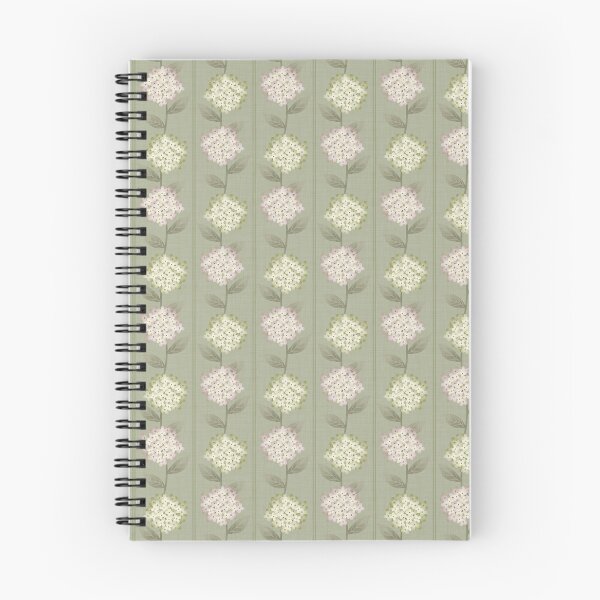Item preview, Green and Beige Hydrangeas Floral Stripe and Thin Stripes Sage Green designed and sold by JasmineGDesigns.