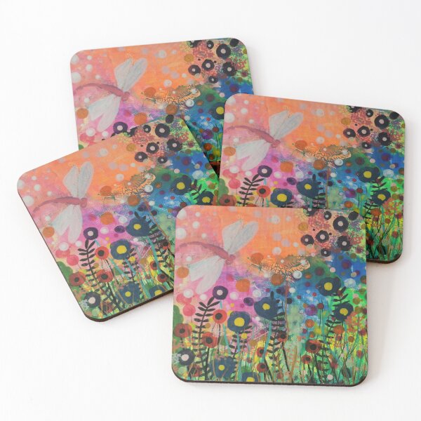 Item preview, Dragonfly Field of flowers designed and sold by GhostDogDesigns.