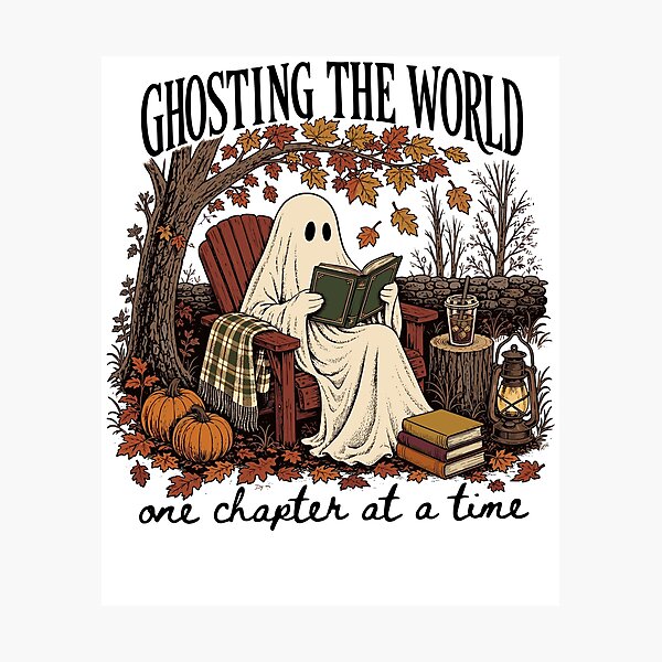 Item preview, Ghosting the World Cozy Autumn Reading designed and sold by cerima.