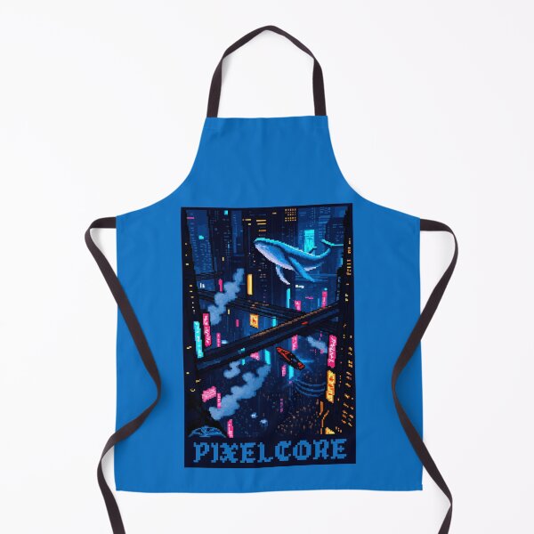 Item preview, Cyberpunk City with Whale Ologram Pixel Art {PIXELCORE} designed and sold by PIXELCORE-TEE.