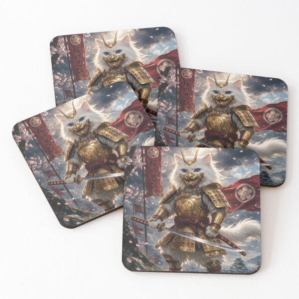 Item preview, White Cat Samurai in Golden Armor designed and sold by Lineer22.