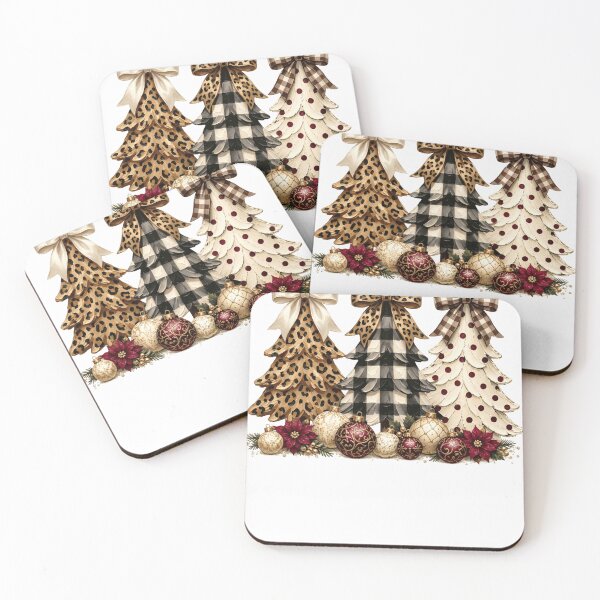 Item preview, Leopard Christmas Tree Coquette Burgundy Holiday  designed and sold by DYAFLK.
