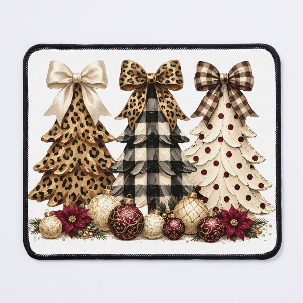 Item preview, Leopard Christmas Tree Coquette Burgundy Holiday designed and sold by DYAFLK.
