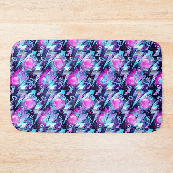 Item preview, Jagged Lightning Bolts & Bubblegum Bubbles Y2K Cyber Pattern designed and sold by StickVerse by Owais.