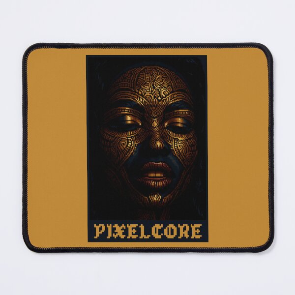 Item preview, Black and Gold African Woman Mask Pixel Art {PIXELCORE} designed and sold by PIXELCORE-TEE.