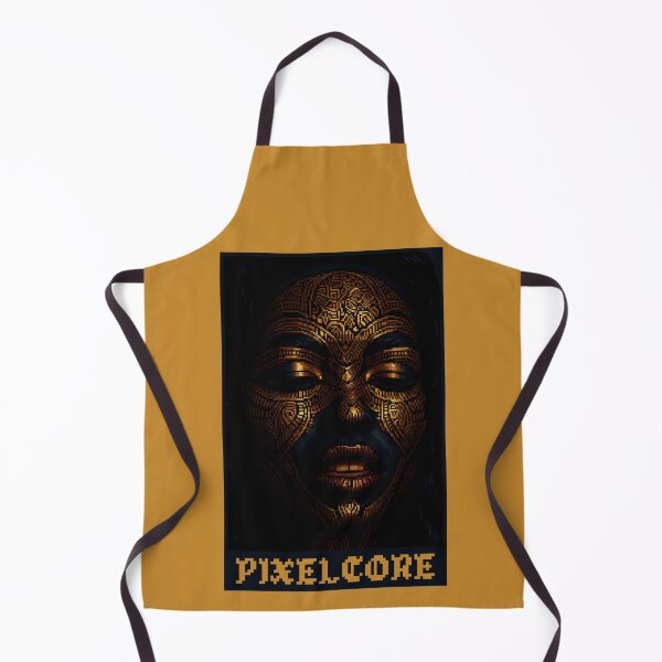 Item preview, Black and Gold African Woman Mask Pixel Art {PIXELCORE} designed and sold by PIXELCORE-TEE.